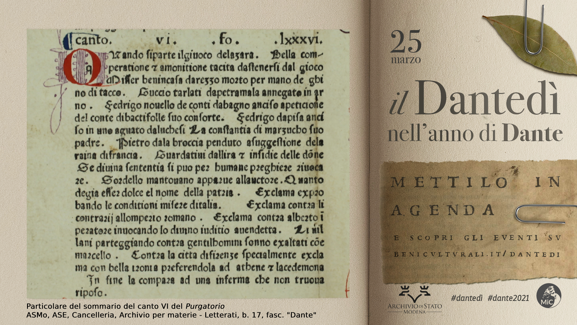 Dante e gli Este. Riflessi di una mostra